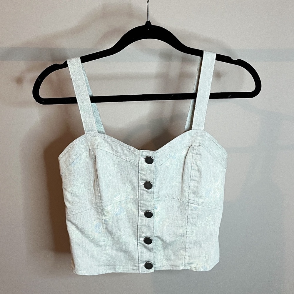 Denim Crop Top Tank Top